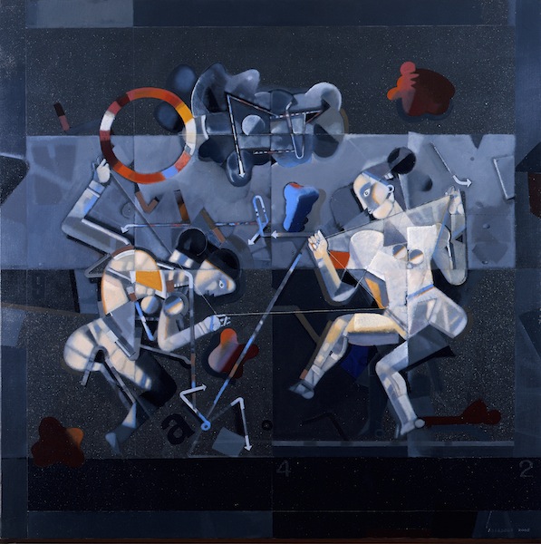 Assadour – Du chaos à l'harmonie : ASSADOUR  Objets et personnages 2005 Huile sur toile 120x120 cm Courtesy Galerie Claude Lemand Paris